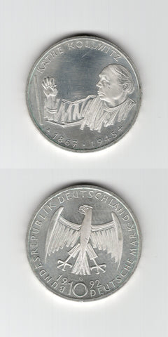 1992 G Germany Silver 10 Mark UNC