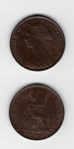 1868 Halfpenny AUNC