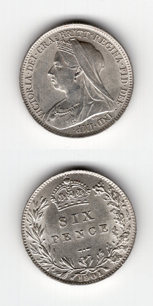 1901 Sixpence BU