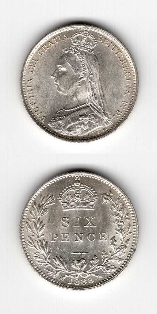 1888 Sixpence BU