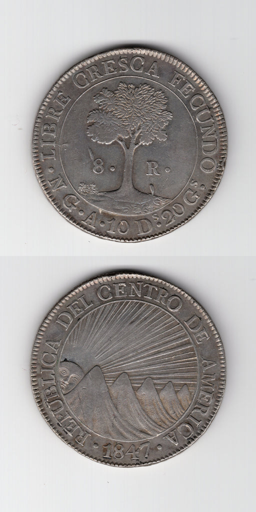 1847 NGA Central American Republic 8 Reales EF