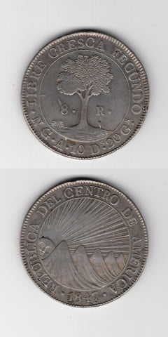 1847 NGA Central American Republic 8 Reales EF