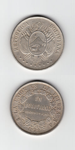 1872 Bolivia Boliviano AEF