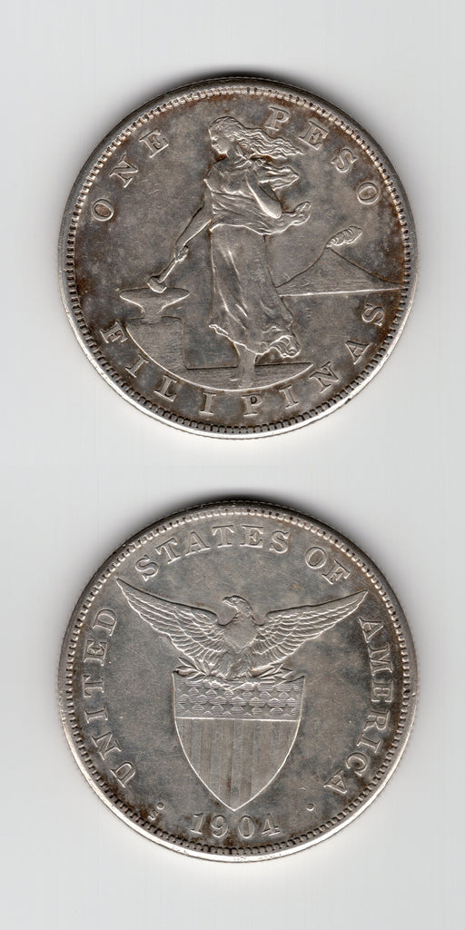 1904 S Phillipines Silver Peso. EF/AEF
