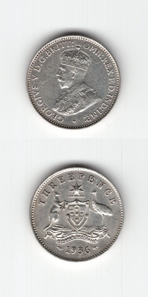 1936 M Australia Silver Threepence AUNC