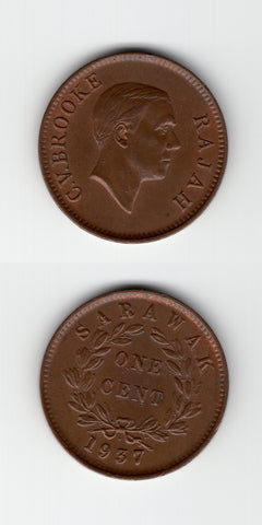 1937 H Sarawak Cent UNC