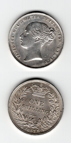 1857 Shilling UNC