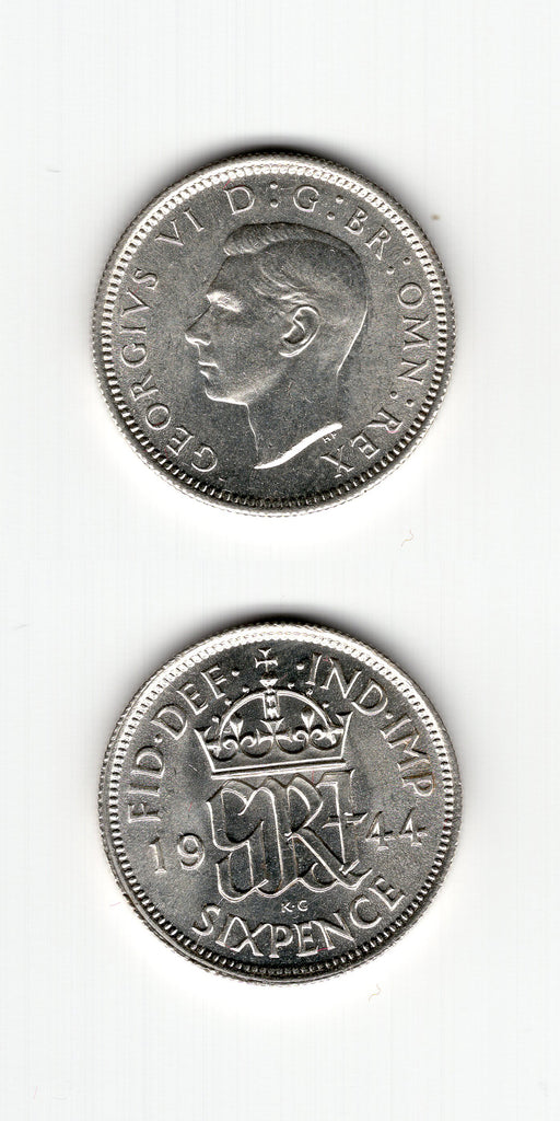 1944 Sixpence BU