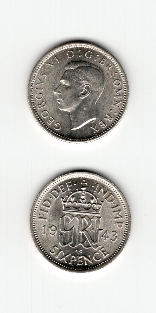 1943 Sixpence AUNC/BU