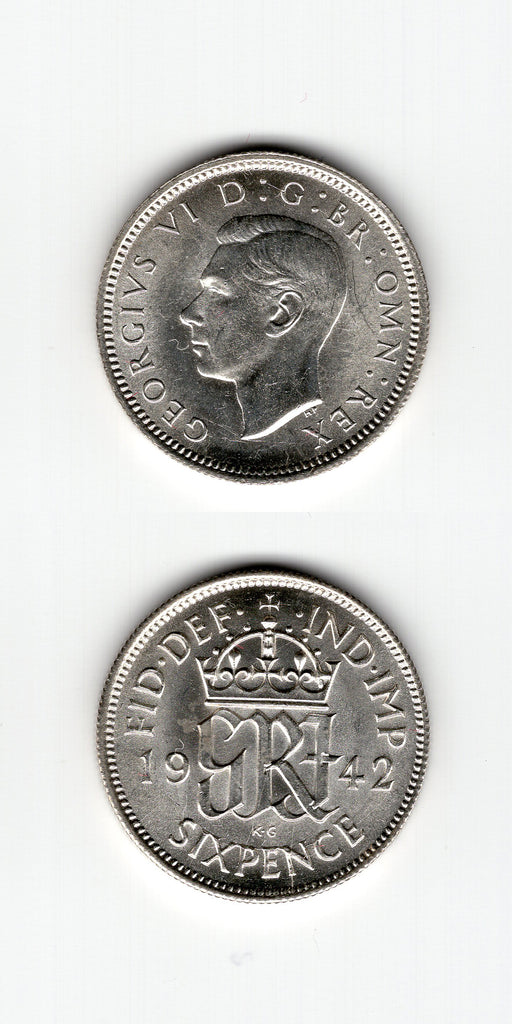 1942 Sixpence BU