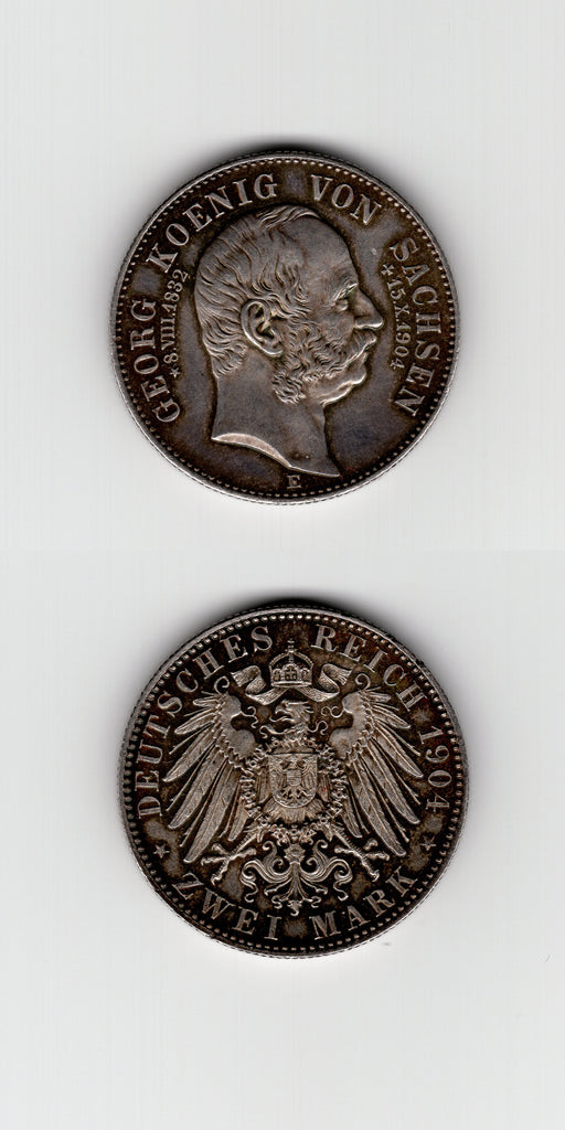 1904 Saxony Albertine 2 Mark UNC