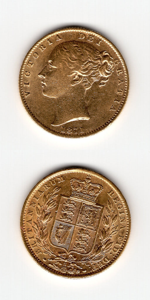 1871 S Shield Sovereign AEF/EF