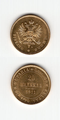 1911 L Finland 20 Markkaa UNC