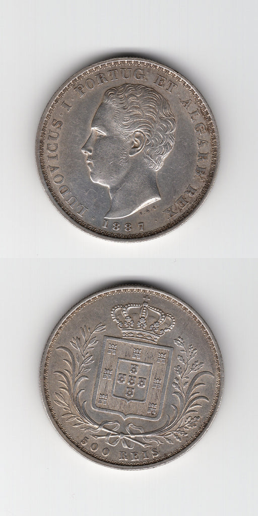 1887 Portugal Silver 500 Reis