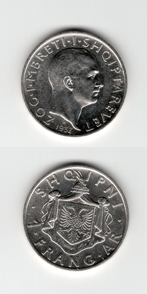 1937 R Albania Frang AR AUNC