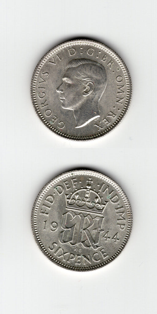 1944 Sixpence BU