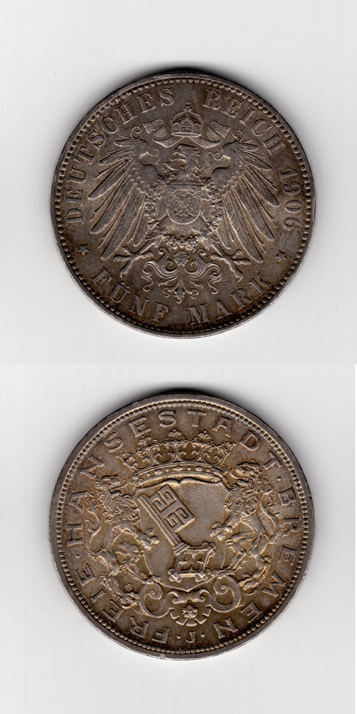 1906J Bremen 5 Marks AUNC