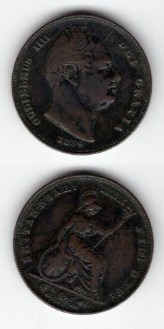 1834 Farthing VF