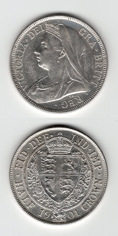 1901 Halfcrown AUNC/BU