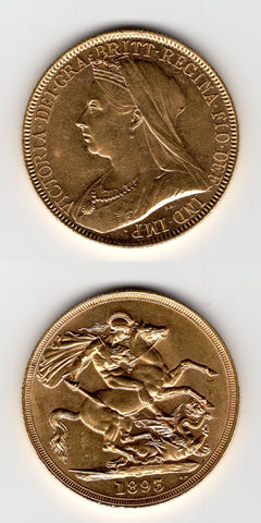 1893 Gold Two Pounds GEF