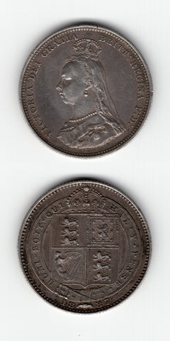 1887 Shilling VF