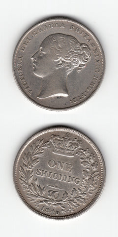 1845 Shilling VF/GVF
