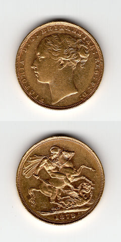 1879 G & D London Mint Sovereign GVF