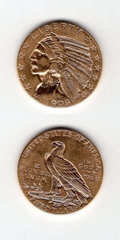 1909 USA Gold 5 Dollars AEF