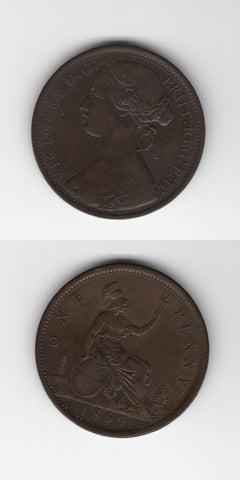 1869 Penny GVF/VF