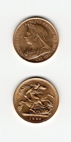 1896 Half Sovereign AUNC