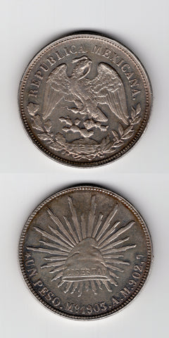 1903 MO AM  Mexico Silver Peso AUNC
