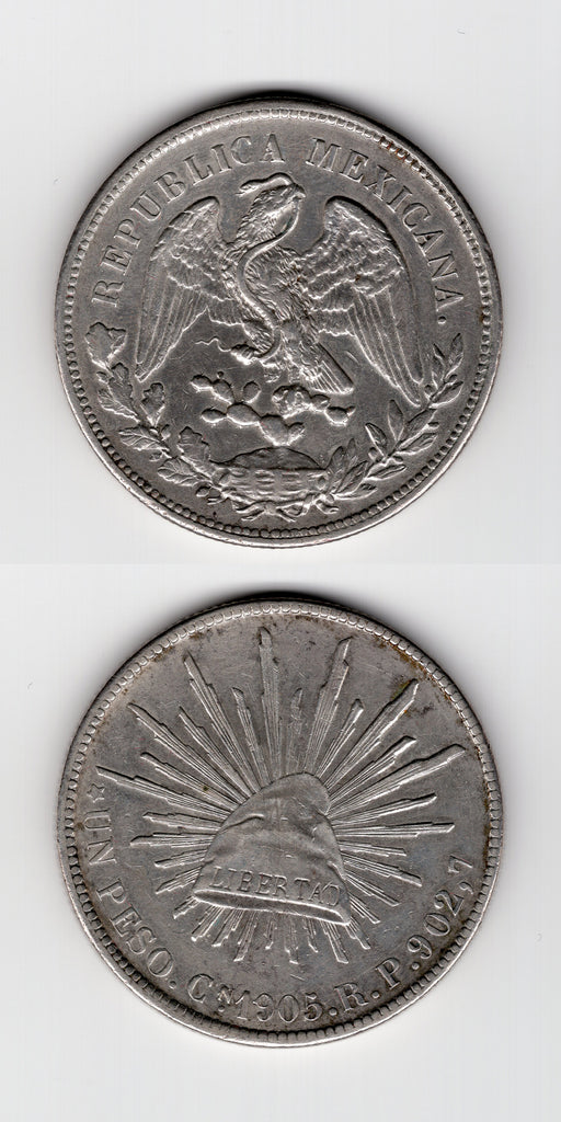 1905 CN /RP Mexico Silver Peso GEF