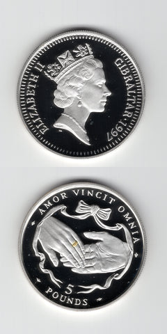 1997 Gibraltar Silver Proof 5 Pounds FDC