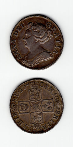 1708 Anne Shilling EF/AEF