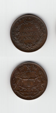 1858 W India E I C 1/4 Anna AUNC