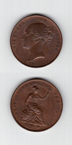 1848/7 Penny AUNC