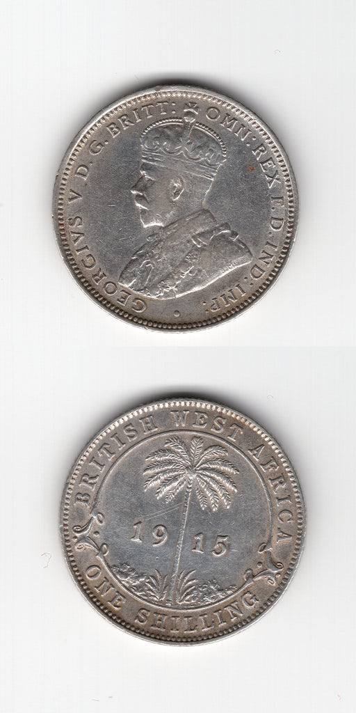 1915 H British West Africa Silver Shilling GVF