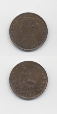 1861 Halfpenny  UNC