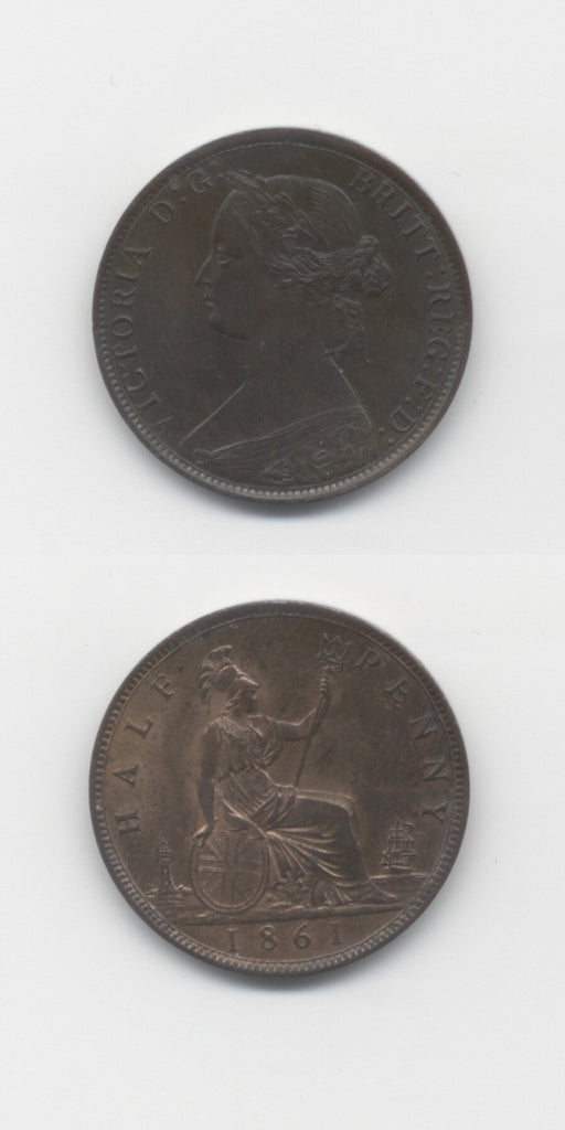 1861 Halfpenny  AUNC