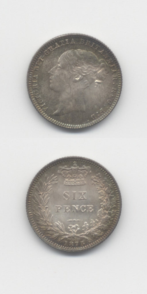 1875 Sixpence AUNC/UNC