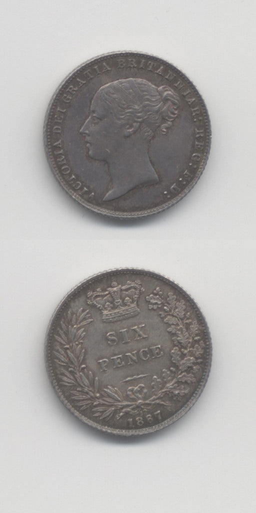 1867 Sixpence Die12 UNC