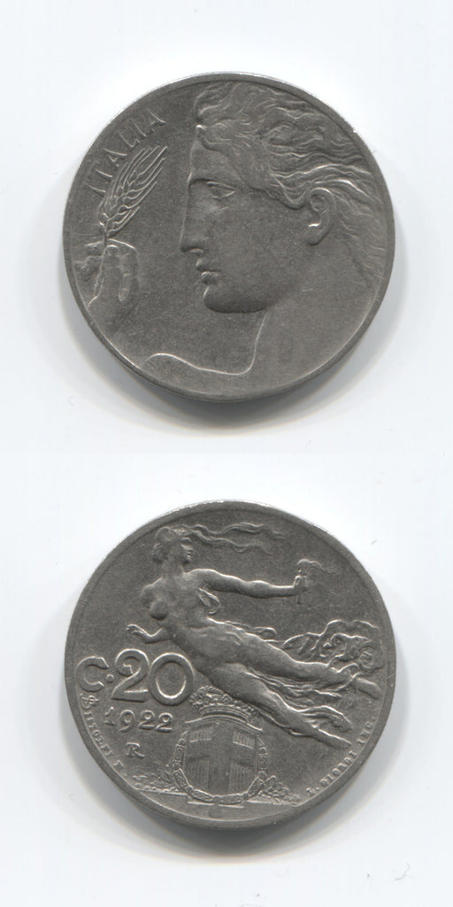 1922 R Italy 20 Centesimi GEF
