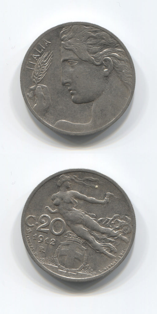 1912 R Italy 20 Centesimi AUNC