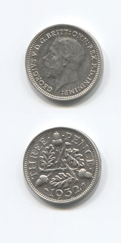 1932 Silver Threepence EF