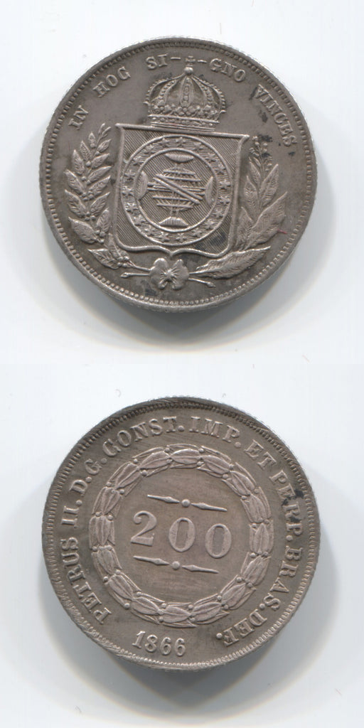 1866 Brazil 200 Reis EF