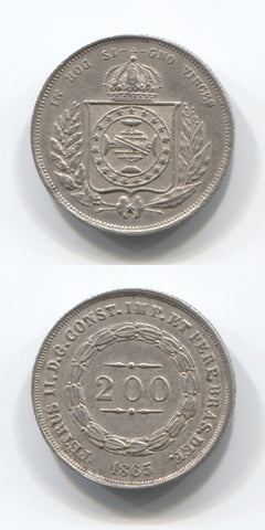 1865  Brazil 200 Reis GEF
