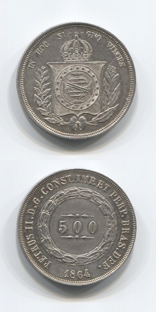1864 Brazil 500 Reis GEF