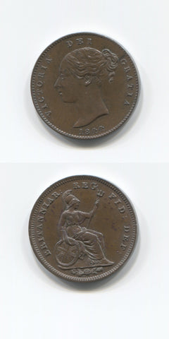 1844 1/3rd of 1/4d UNC