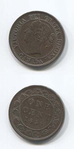 1859 Canada Cent EF