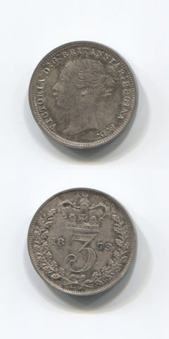 1873 Threepence AUNC/UNC